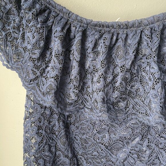 Pinkblush Maternity Blue Lace Off The Shoulder Dress‎ Medium - Picture 7 of 9